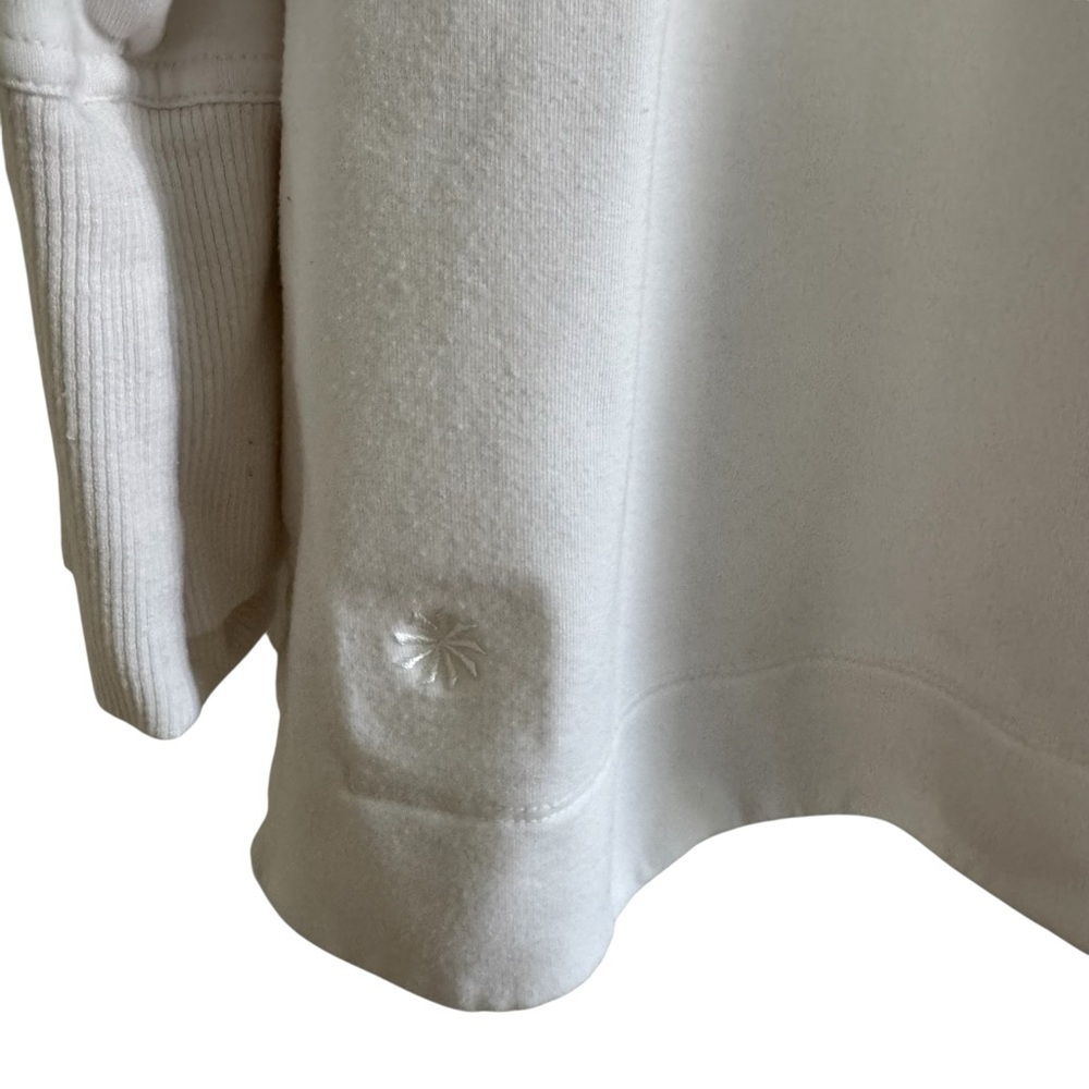 Athleta Coaster Luxe Recover Sweatshirt Top Magnolia White Thumbhole Athletic 1X - Picture 8 of 13